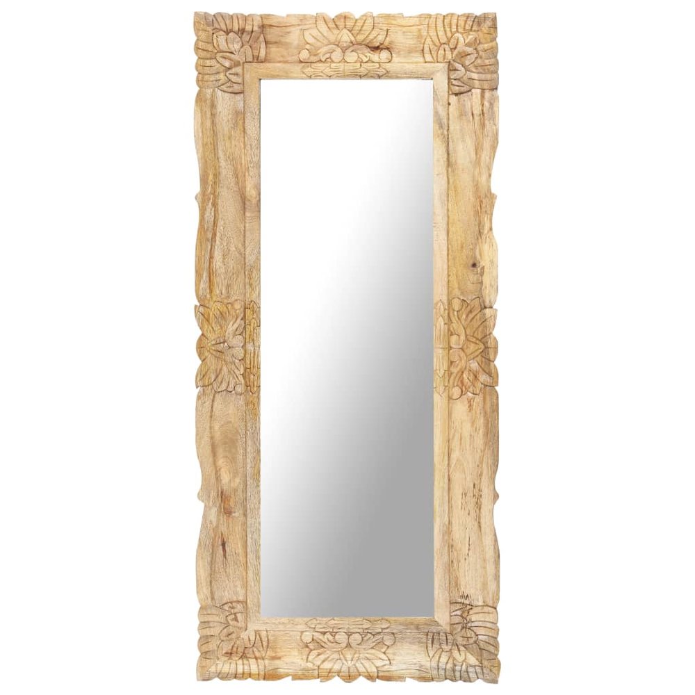 Mirror Natural wood Solid mango wood 43.3x19.7 in. Picture 1