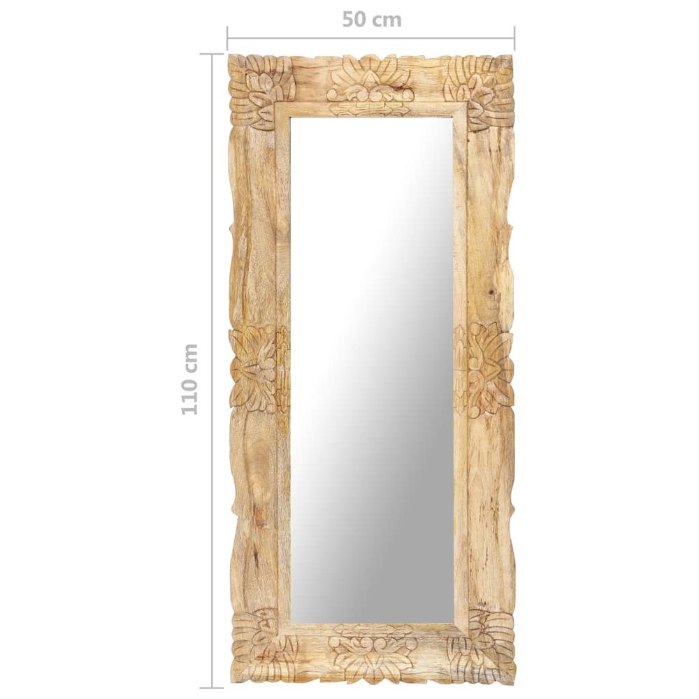 Mirror Natural wood Solid mango wood 43.3x19.7 in. Picture 6