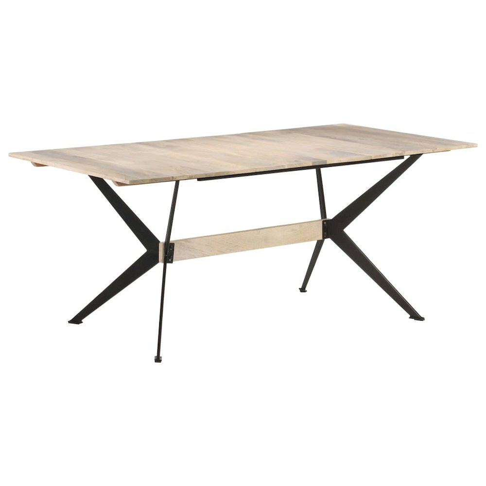 Dining Table Bleached Solid mango wood 70.9 x 35.4 in Durable. Picture 1