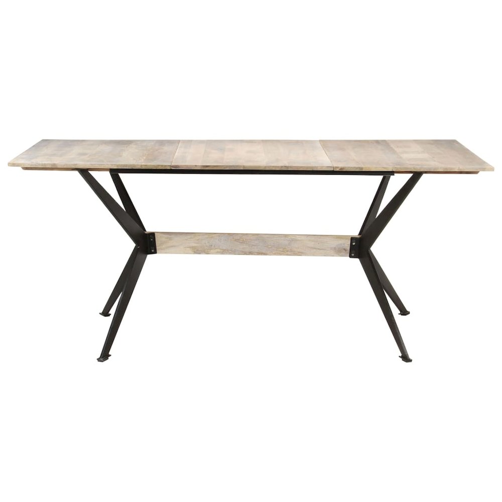 Dining Table Bleached Solid mango wood 70.9 x 35.4 in Durable. Picture 2
