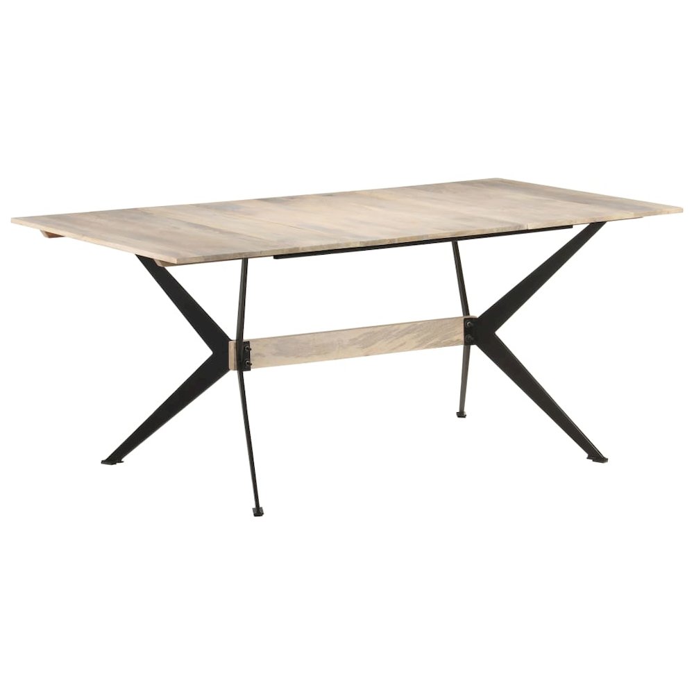 Dining Table Bleached Solid mango wood 70.9 x 35.4 in Durable. Picture 7