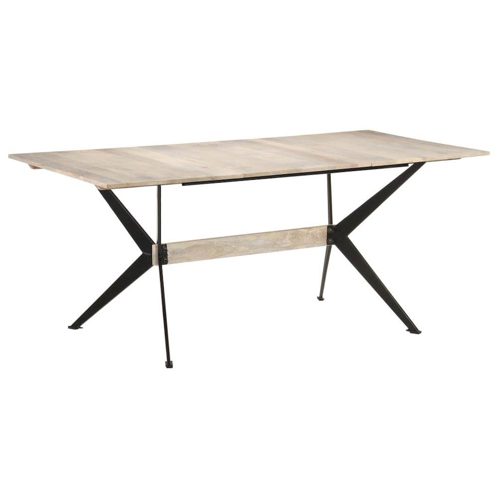 Dining Table Bleached Solid mango wood 70.9 x 35.4 in Durable. Picture 8
