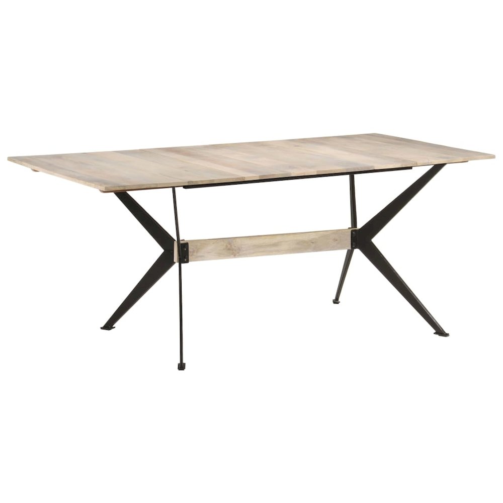 Dining Table Bleached Solid mango wood 70.9 x 35.4 in Durable. Picture 9