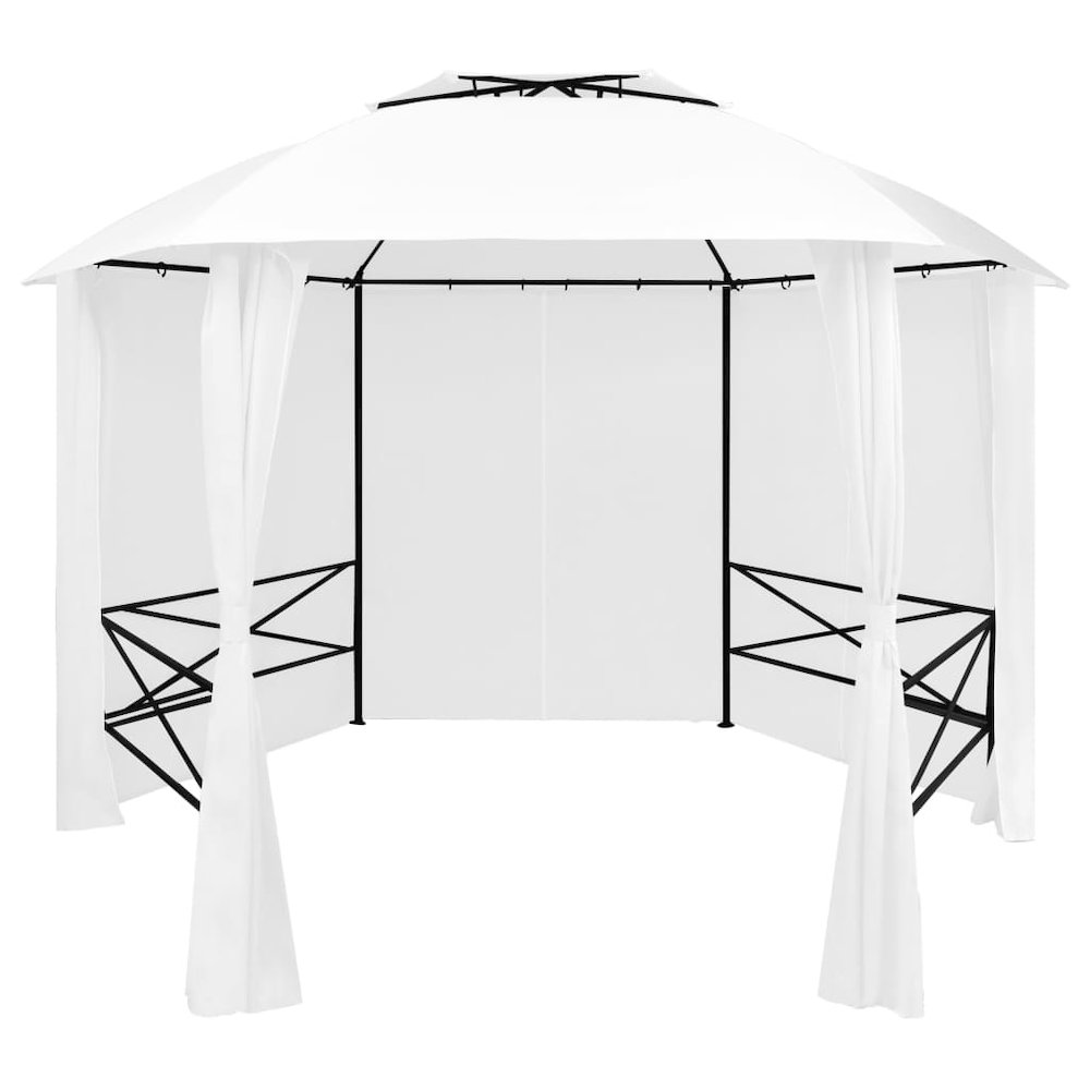 vidaXL Garden Marquee with Curtains 141.7"x122.8"x104.3" White 180 g/m? 2234. Picture 1