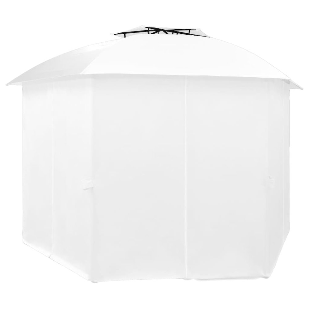 vidaXL Garden Marquee with Curtains 141.7"x122.8"x104.3" White 180 g/m? 2234. Picture 3