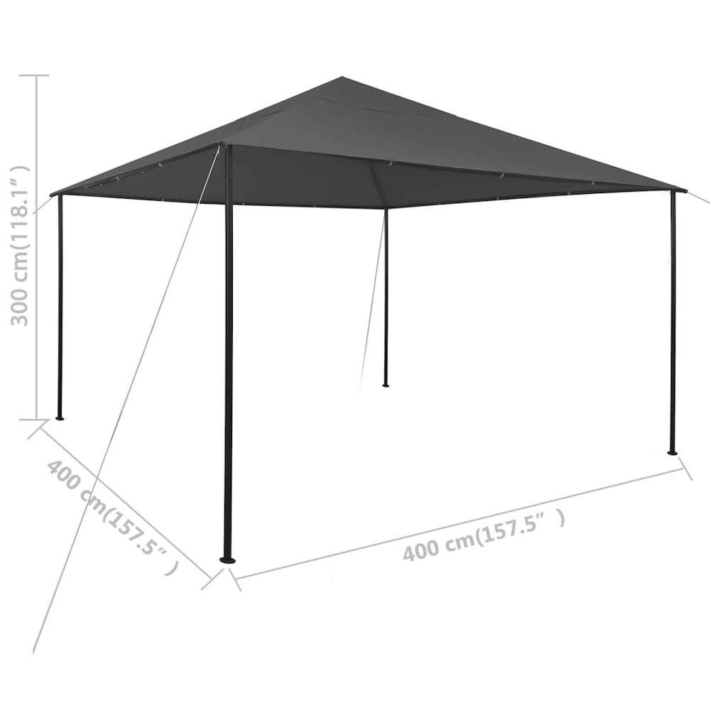 Gazebo Anthracite Steel Large Foldable Gazebo Square. Picture 8