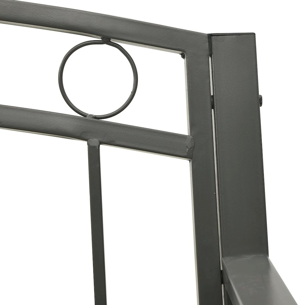Garden Bench Grey Powder-coated steel Medium Durable. Picture 6