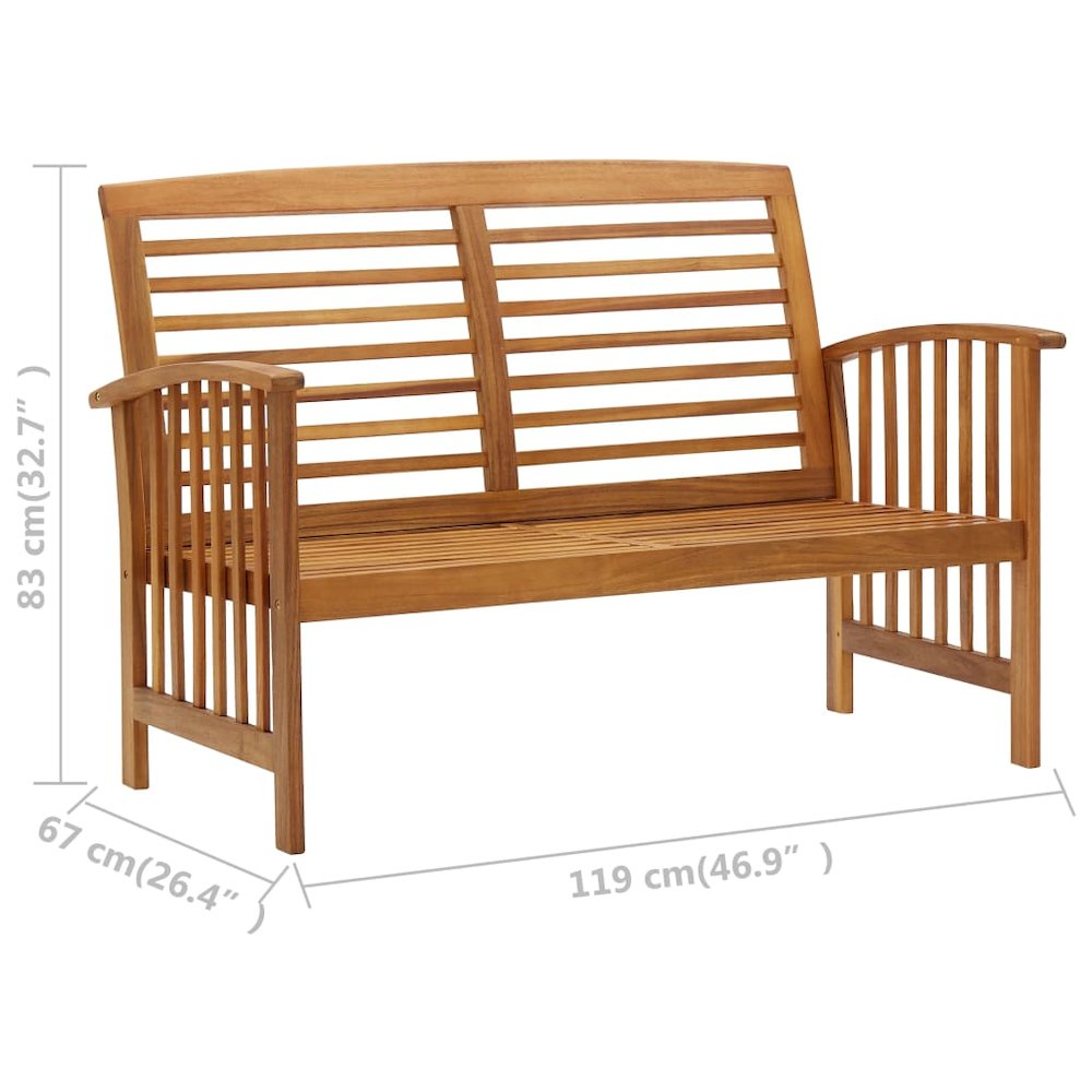 Garden Lounge Set Brown Solid acacia wood Medium Durable. Picture 8