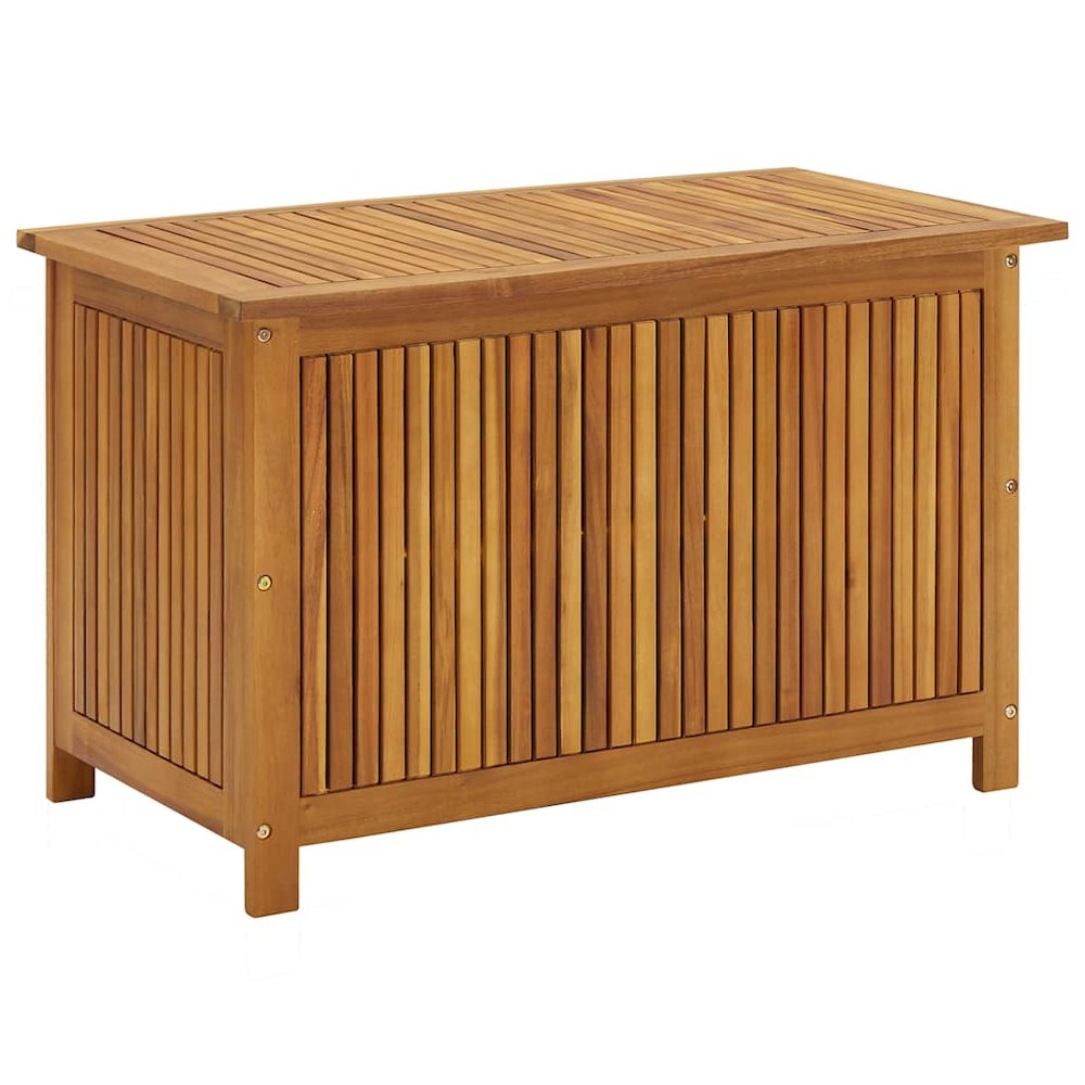 Storage Box Natural Brown Solid Acacia Wood Medium Storage Box. Picture 1