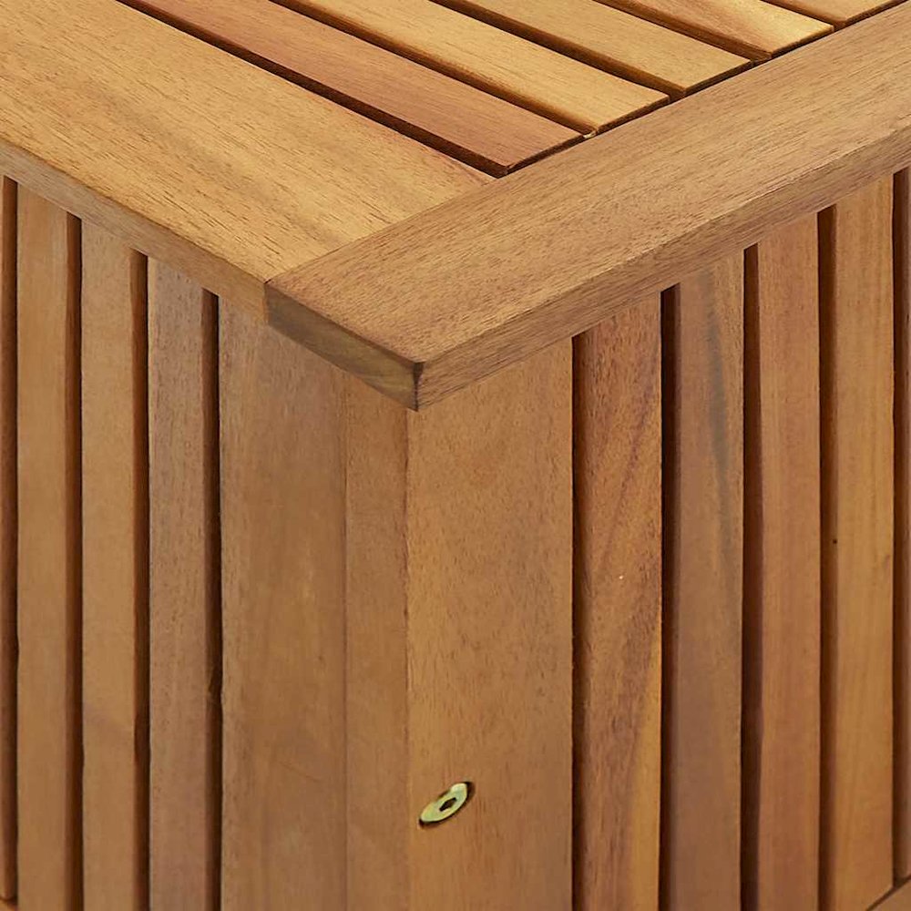 Storage Box Natural Brown Solid Acacia Wood Medium Storage Box. Picture 10