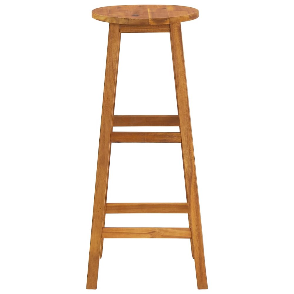 Bar Stool Set of 4 Acacia Wood Color Solid Acacia Wood Standard. Picture 3