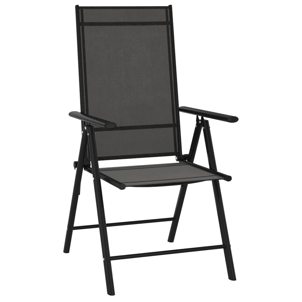 Garden Chair Set of 6 Black Aluminum Standard Foldable. Picture 2