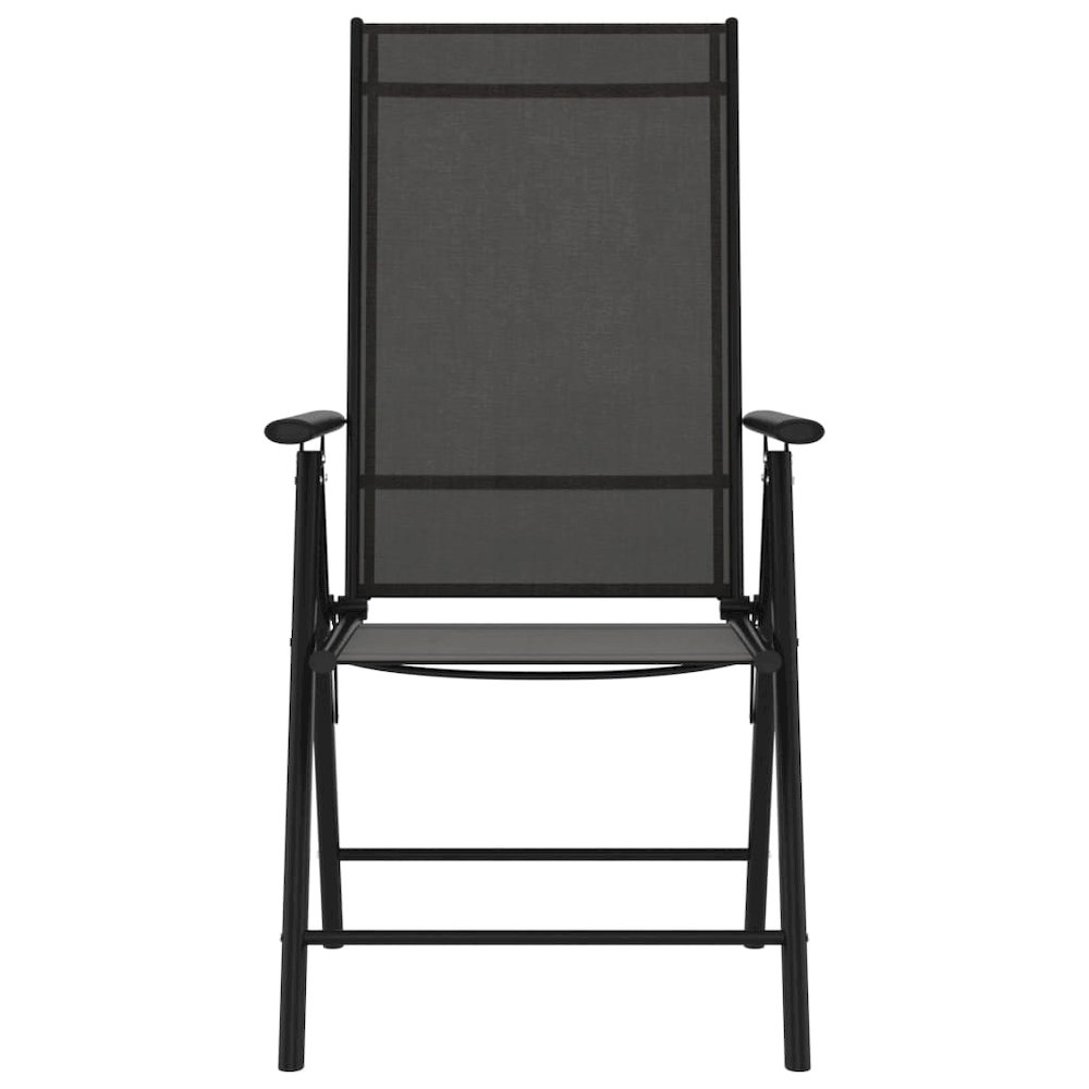 Garden Chair Set of 6 Black Aluminum Standard Foldable. Picture 3