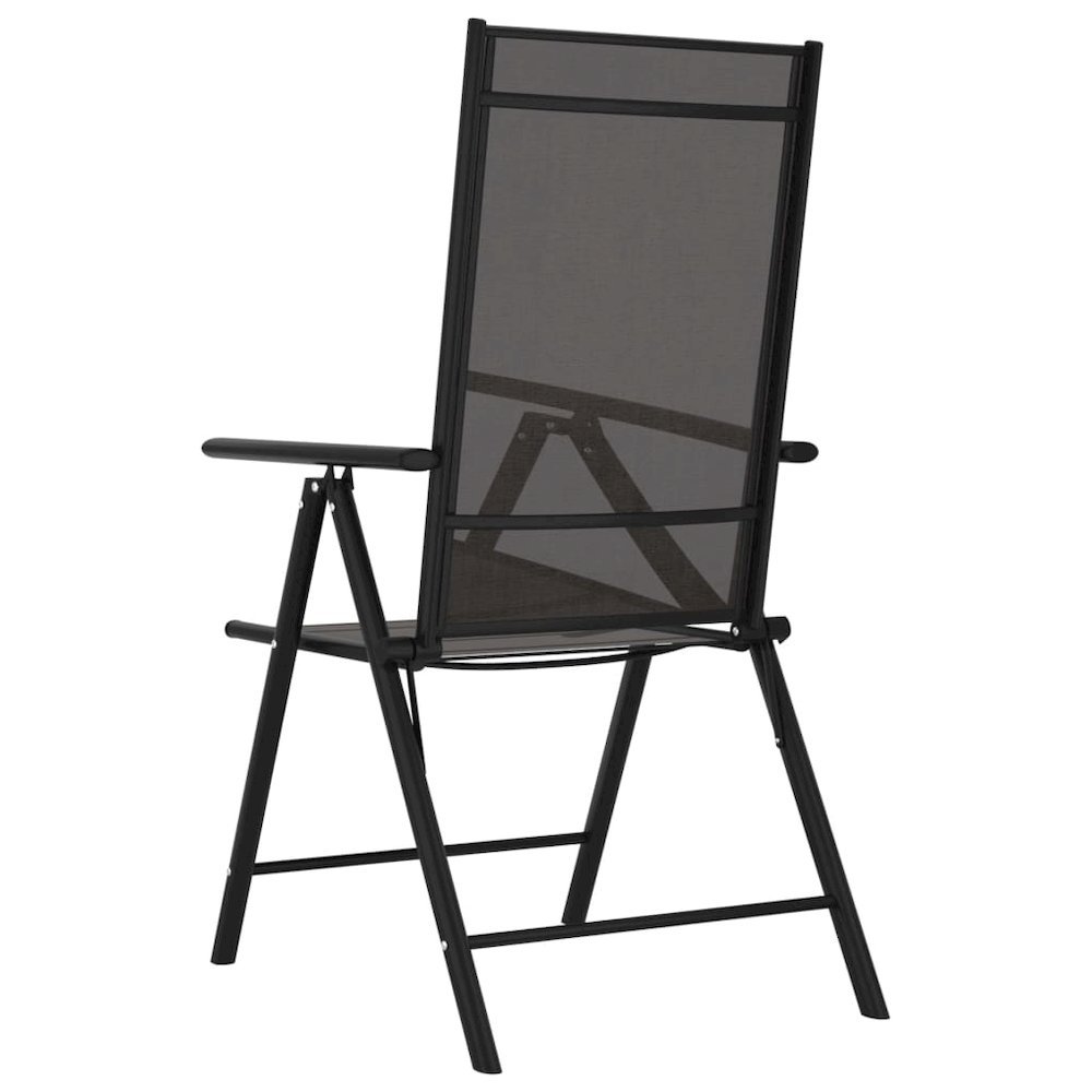 Garden Chair Set of 6 Black Aluminum Standard Foldable. Picture 5