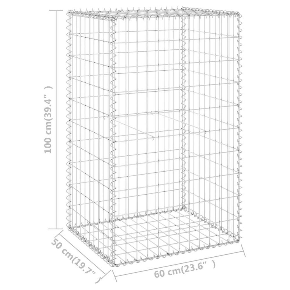 Gabion Wall with Covers Galvanized Steel 23.6"x19.7"x39.4". Picture 8
