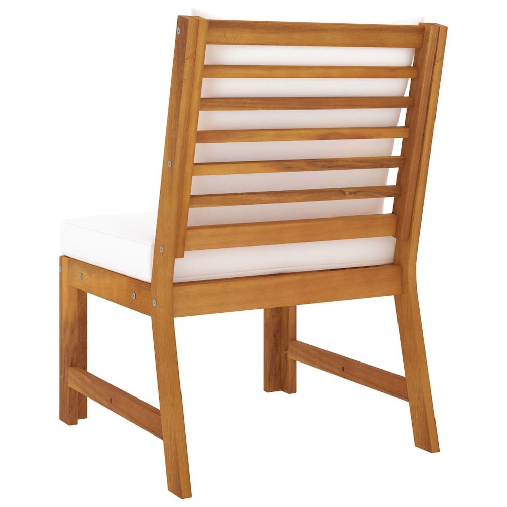 Garden Lounge Set Cream and Acacia Wood. Picture 11