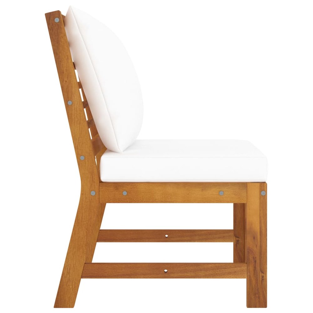 Garden Lounge Set Cream and Acacia Wood. Picture 10