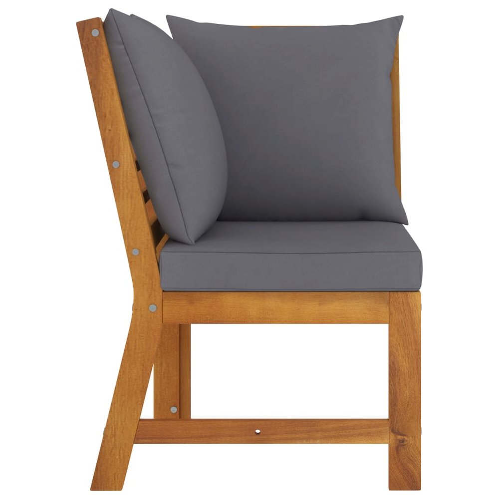 Garden Lounge Set Dark Grey Solid acacia wood Medium Modular. Picture 4