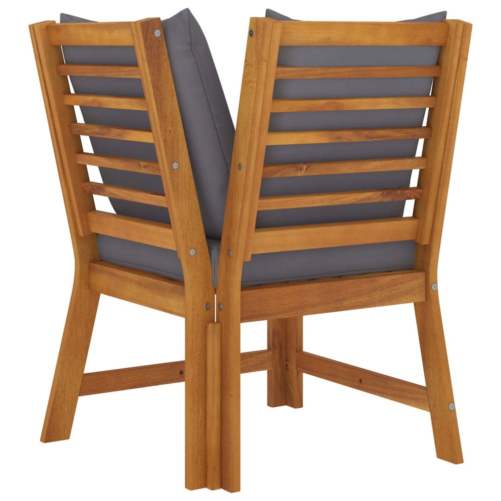 Garden Lounge Set Dark Grey Solid acacia wood Medium Modular. Picture 5
