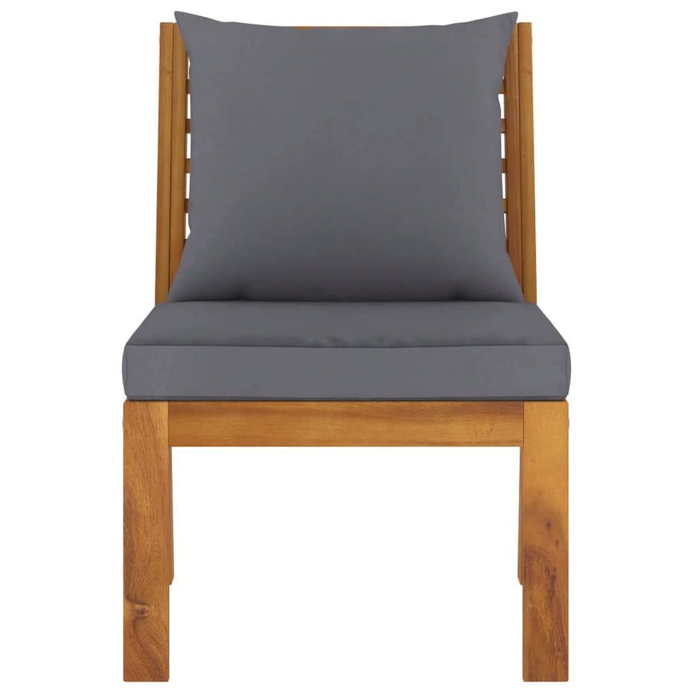 Garden Lounge Set Dark Grey Solid acacia wood Medium Modular. Picture 8