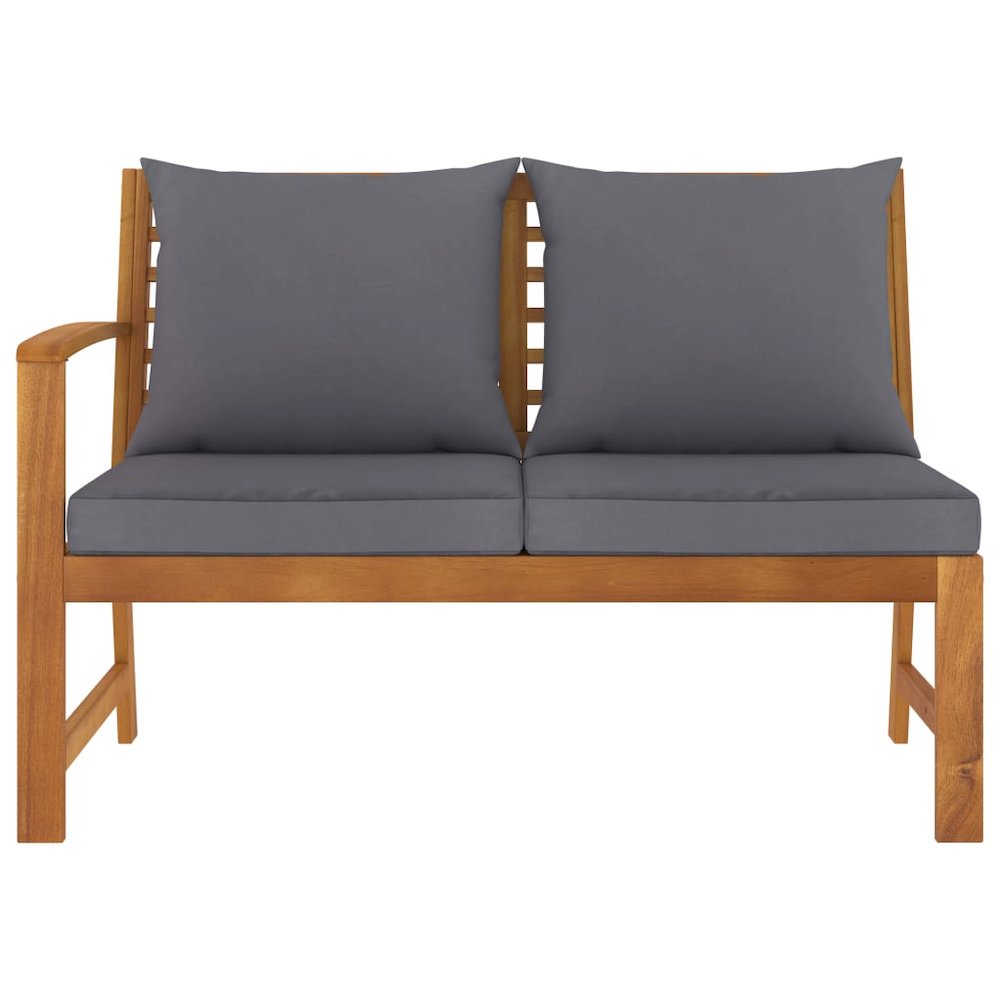 Garden Bench Dark Grey Solid Acacia wood Medium Garden Bench. Picture 2