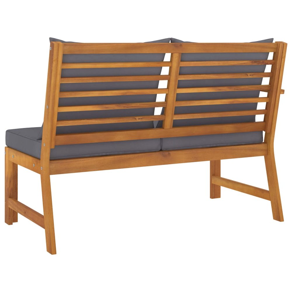 Garden Bench Dark Grey Solid Acacia wood Medium Garden Bench. Picture 4