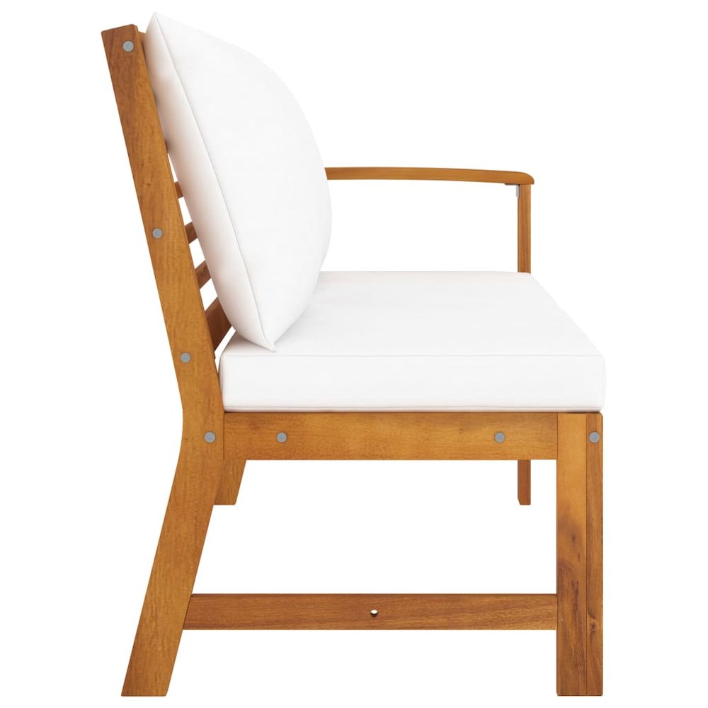 Garden Bench Natural wood, Cream. Picture 3
