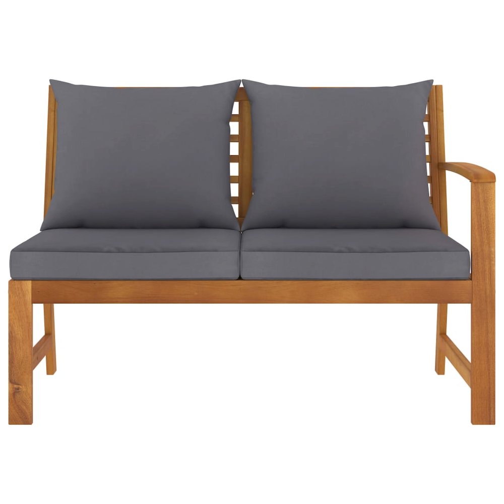 Garden Bench Dark grey Solid acacia wood 45.1 in Durable. Picture 2