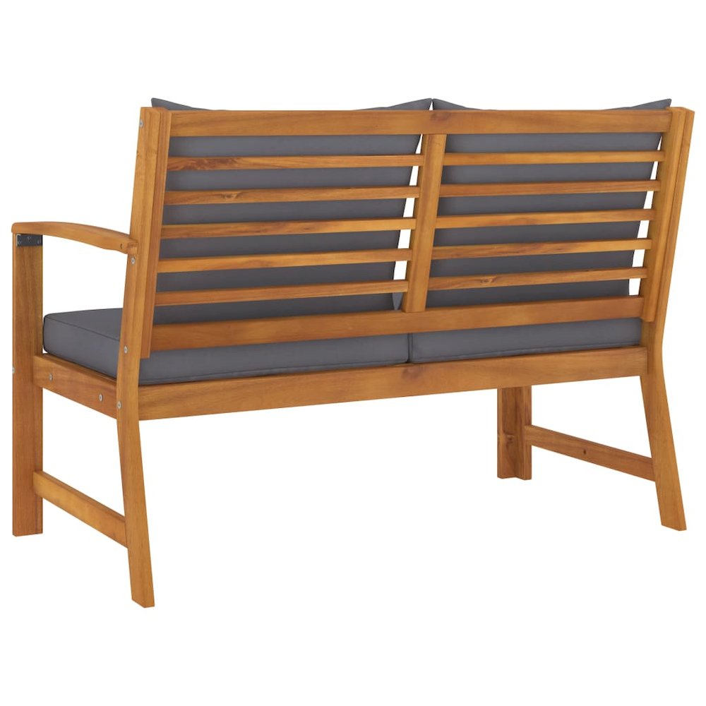 Garden Bench Dark grey Solid acacia wood 45.1 in Durable. Picture 4