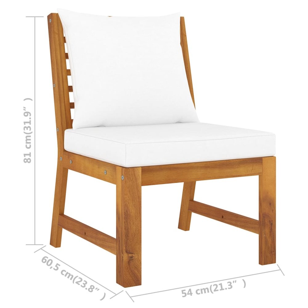 Middle Sofa Cream, Acacia Solid Acacia wood, Polyester Medium. Picture 6