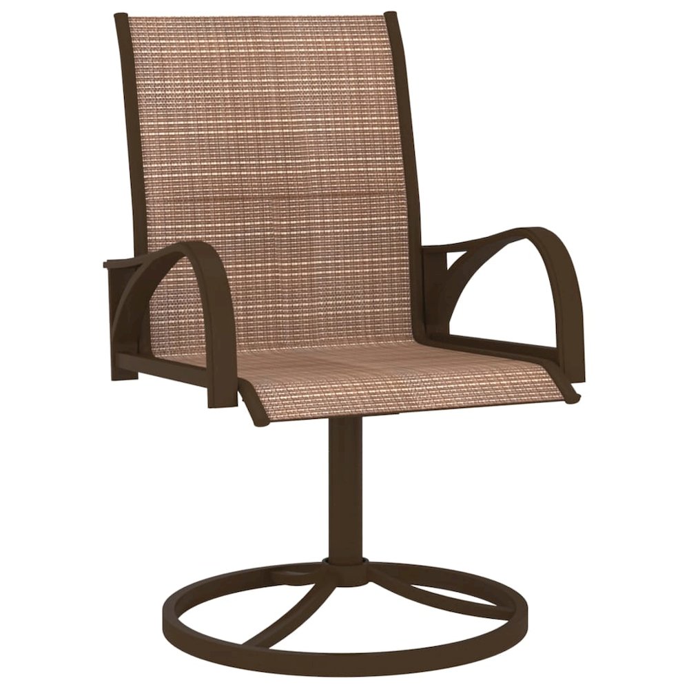 Garden Chair Set of 2 Brown Textilene, Powder-Coated Steel. Picture 2