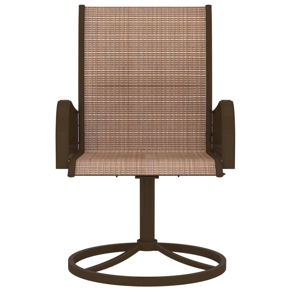 Garden Chair Set of 2 Brown Textilene, Powder-Coated Steel. Picture 3
