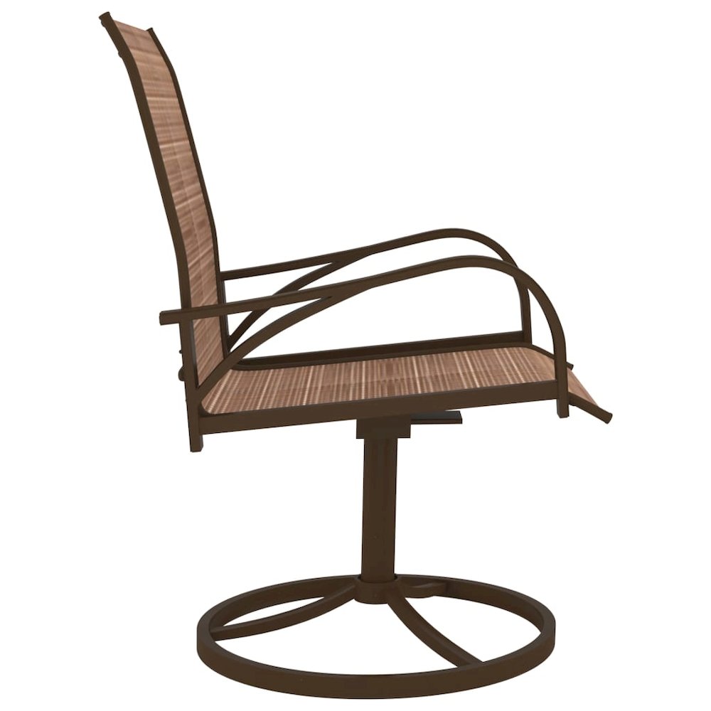 Garden Chair Set of 2 Brown Textilene, Powder-Coated Steel. Picture 4
