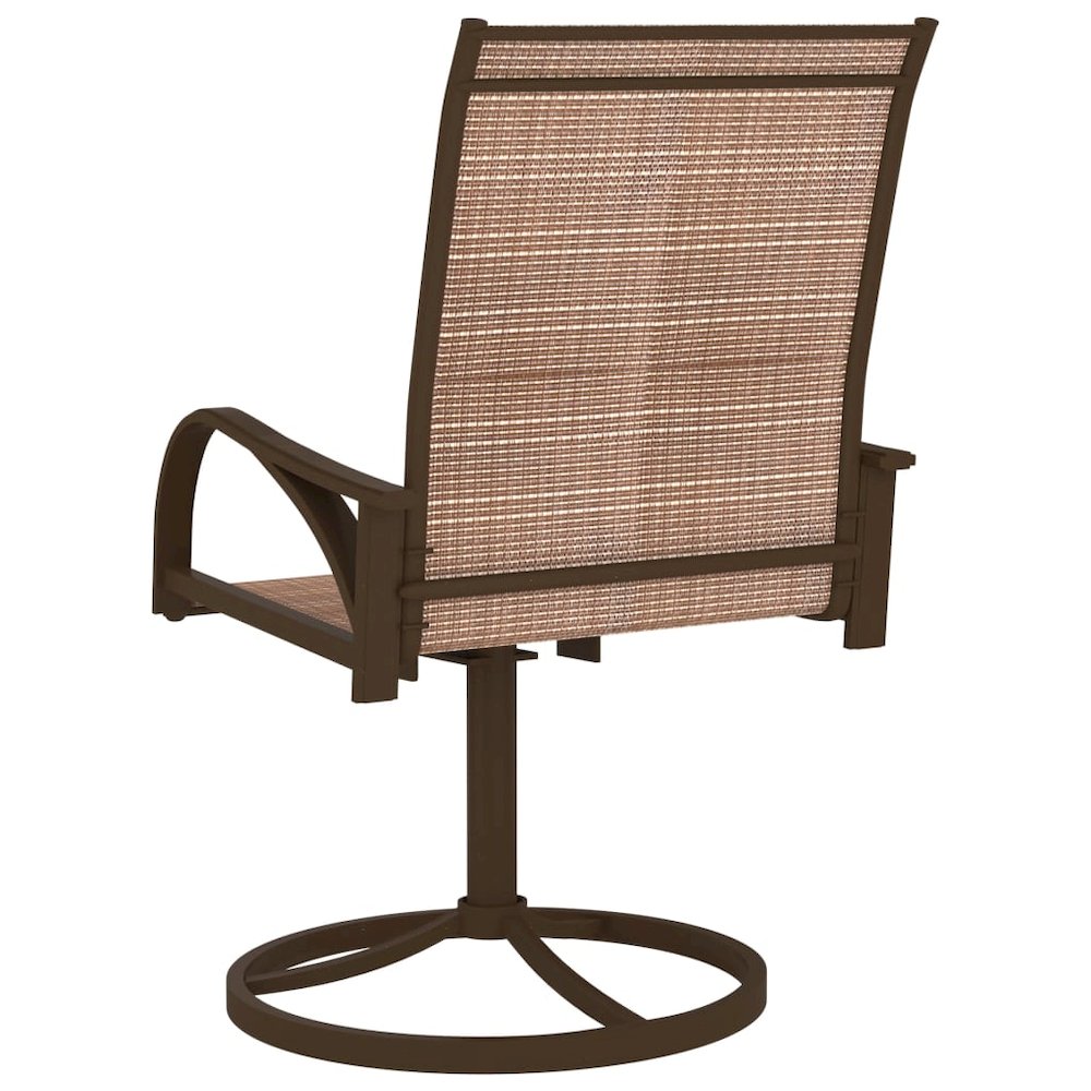 Garden Chair Set of 2 Brown Textilene, Powder-Coated Steel. Picture 5