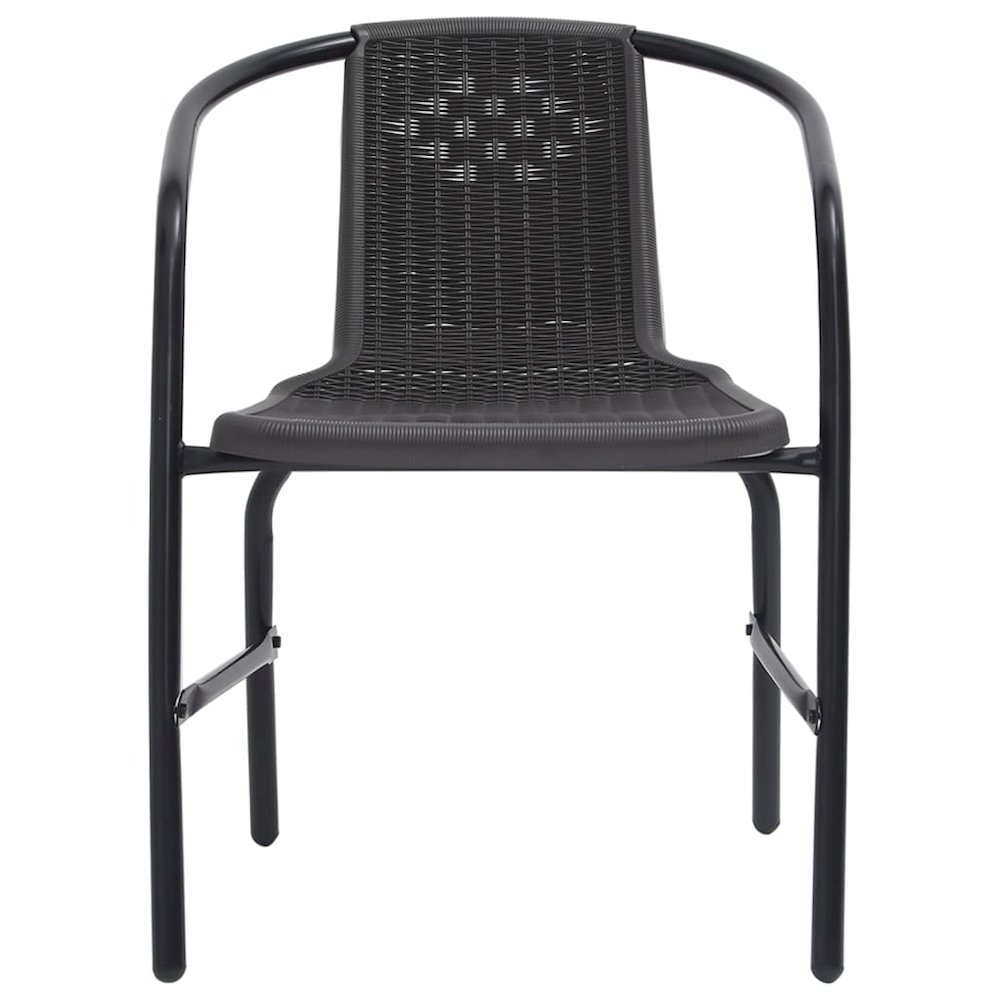 Garden Chair Set of 4 Black Plastic rattan, steel Standard. Picture 3