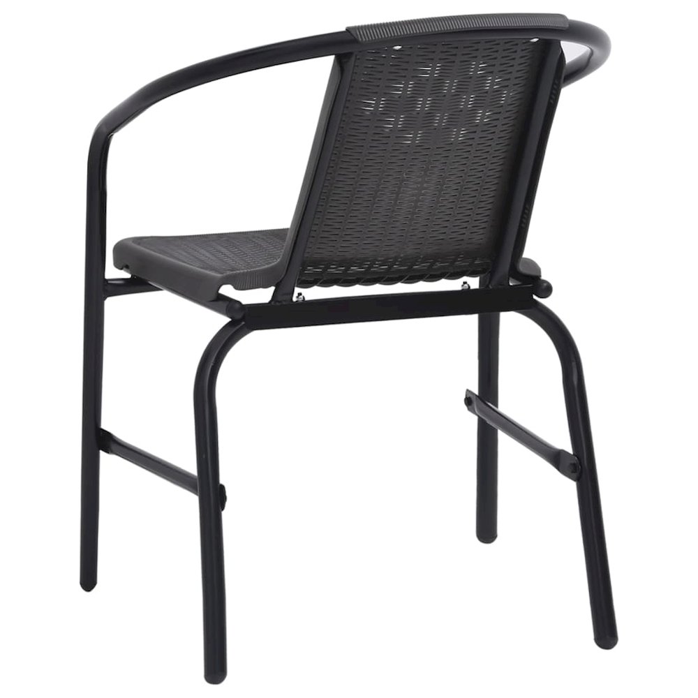 Garden Chair Set of 4 Black Plastic rattan, steel Standard. Picture 5