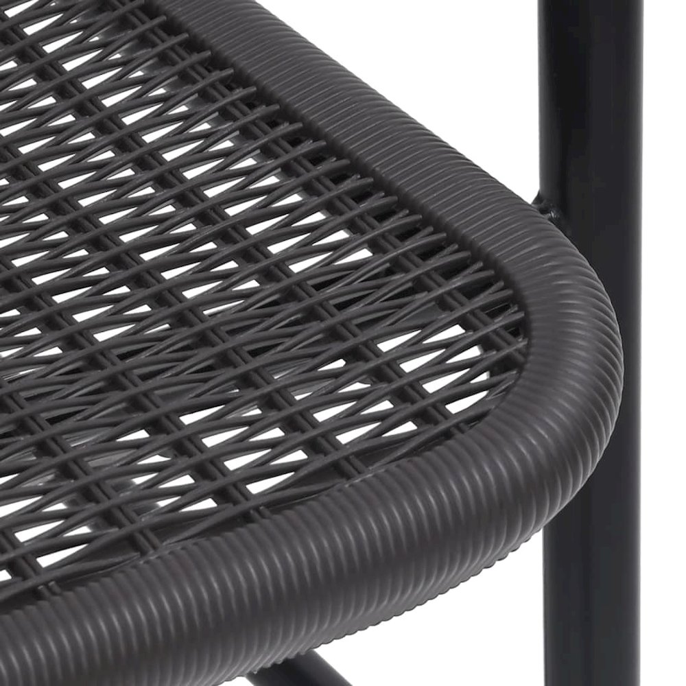 Garden Chair Set of 4 Black Plastic rattan, steel Standard. Picture 6