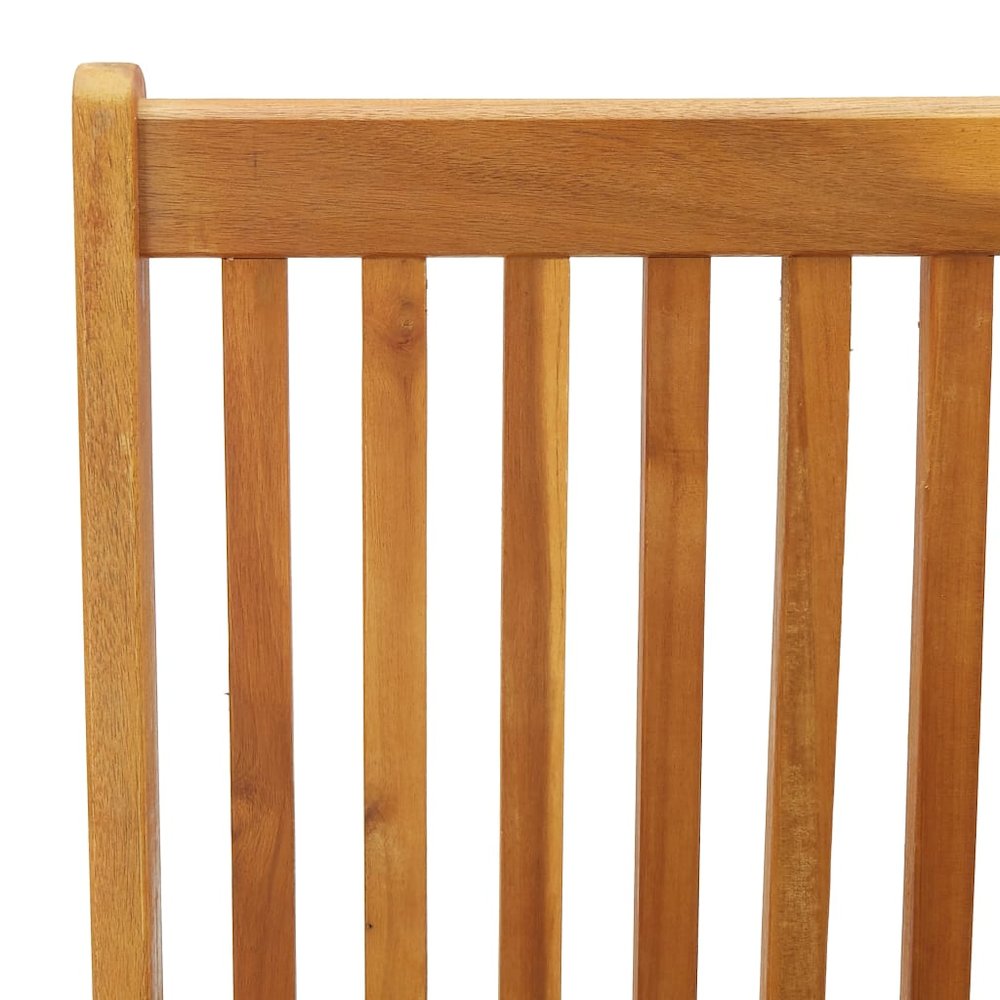 Garden Chair Set of 3 Natural Wood Solid Acacia Wood Medium. Picture 6