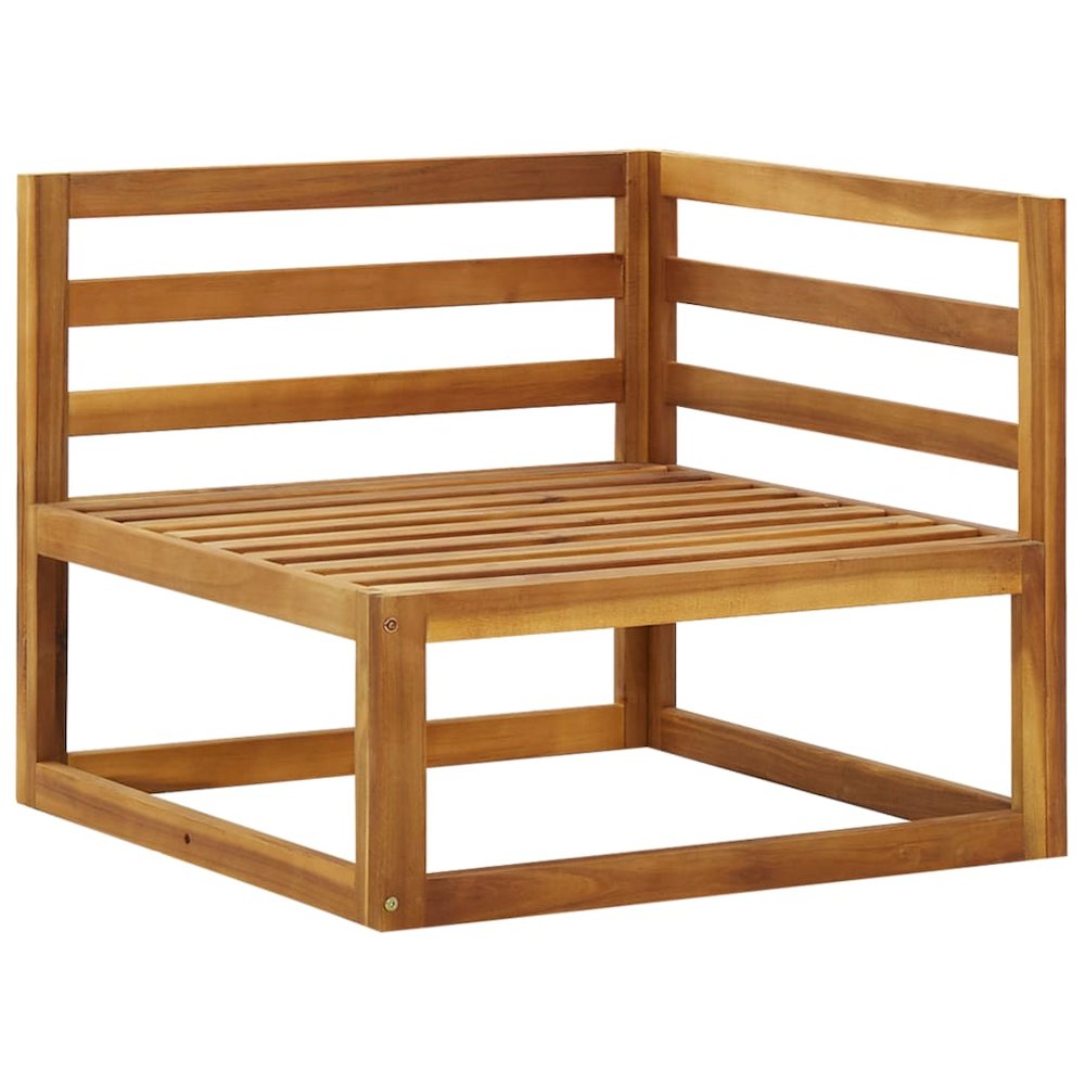 Corner Sofa Cream white Solid acacia wood Standard two-seater. Picture 6