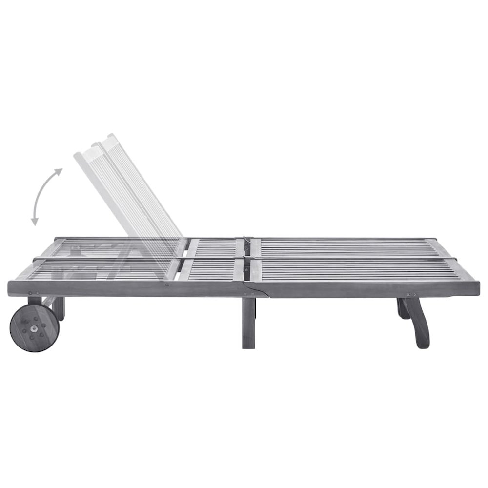 Sunlounger Grey wash Solid Acacia Wood Big enough for two. Picture 5