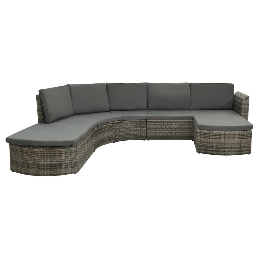 Patio Sofa Set of 4 Gray PE rattan Large Waterproof materials. Picture 2