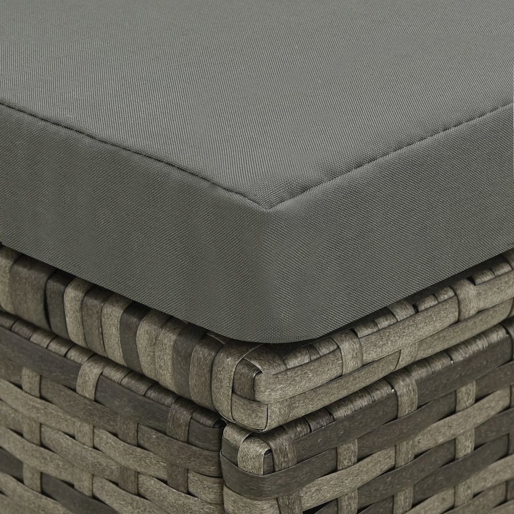 Patio Sofa Set of 4 Gray PE rattan Large Waterproof materials. Picture 5