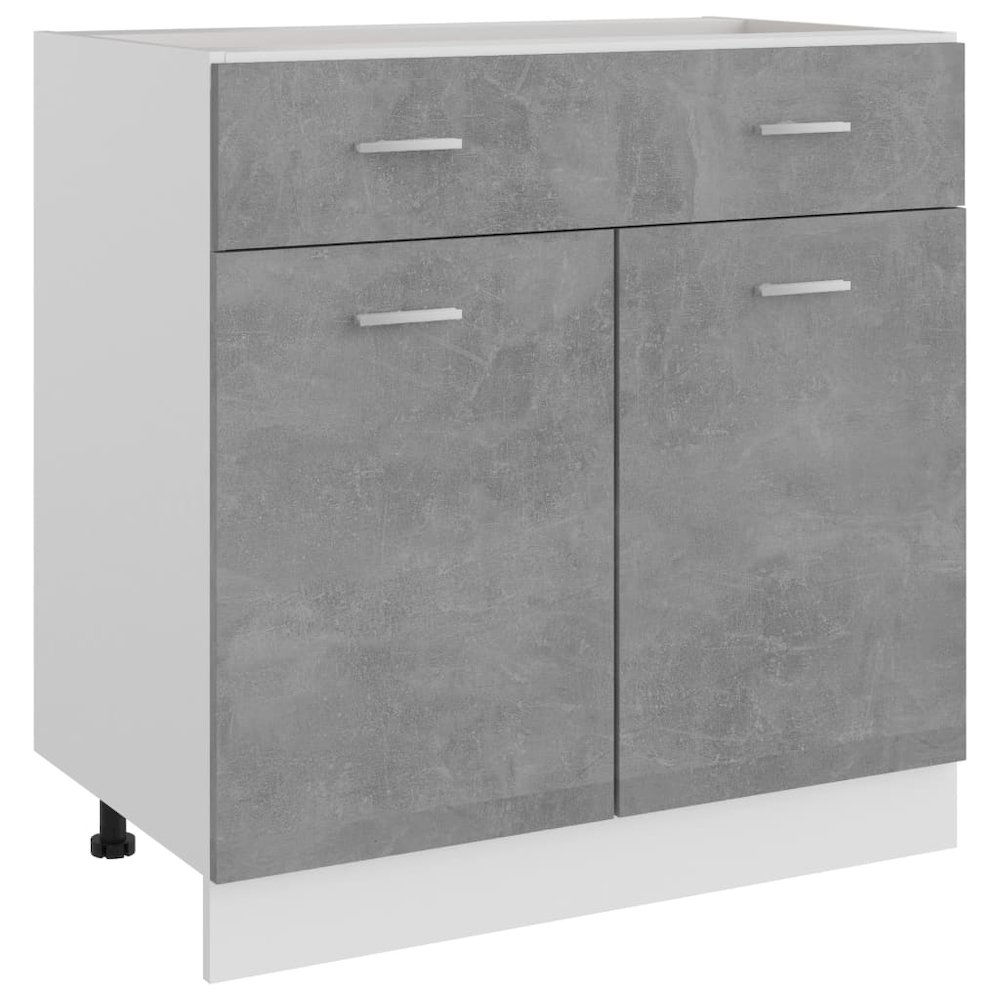 Drawer Bottom Cabinet Concrete grey Engineered wood Medium. Picture 1
