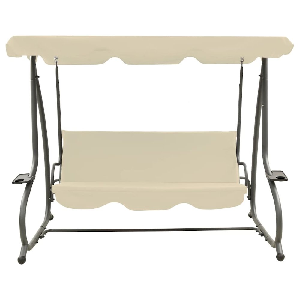 Swing Bench Sand white PVC-coated fabric, powder-coated steel Large. Picture 2