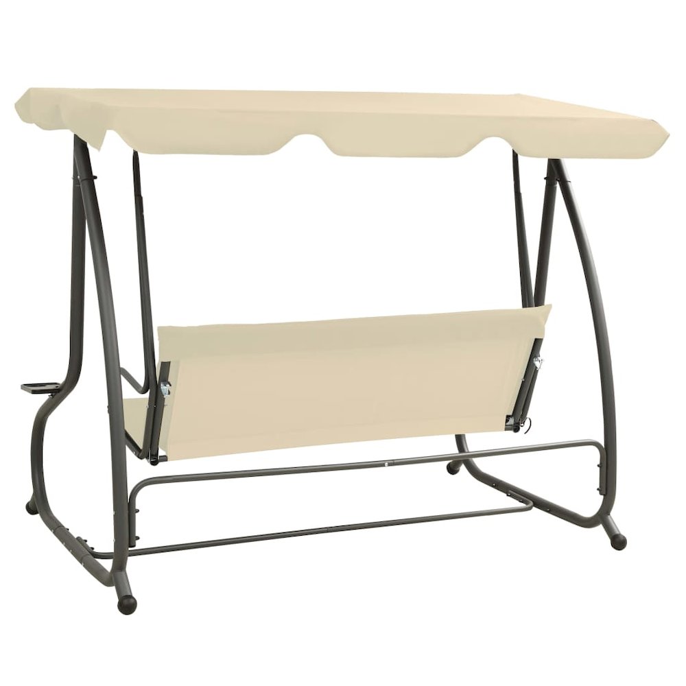 Swing Bench Sand white PVC-coated fabric, powder-coated steel Large. Picture 6