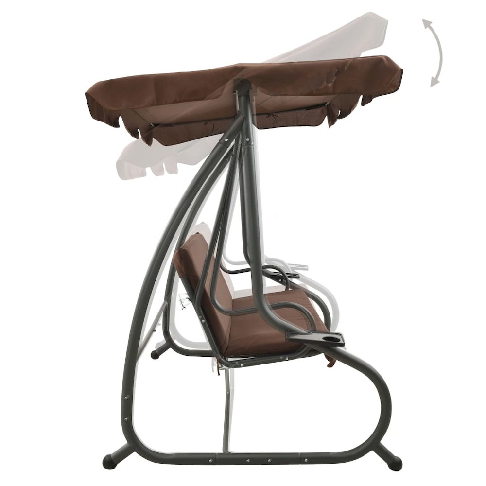 Swing Bench Coffee PVC-coated fabric, powder-coated steel. Picture 5