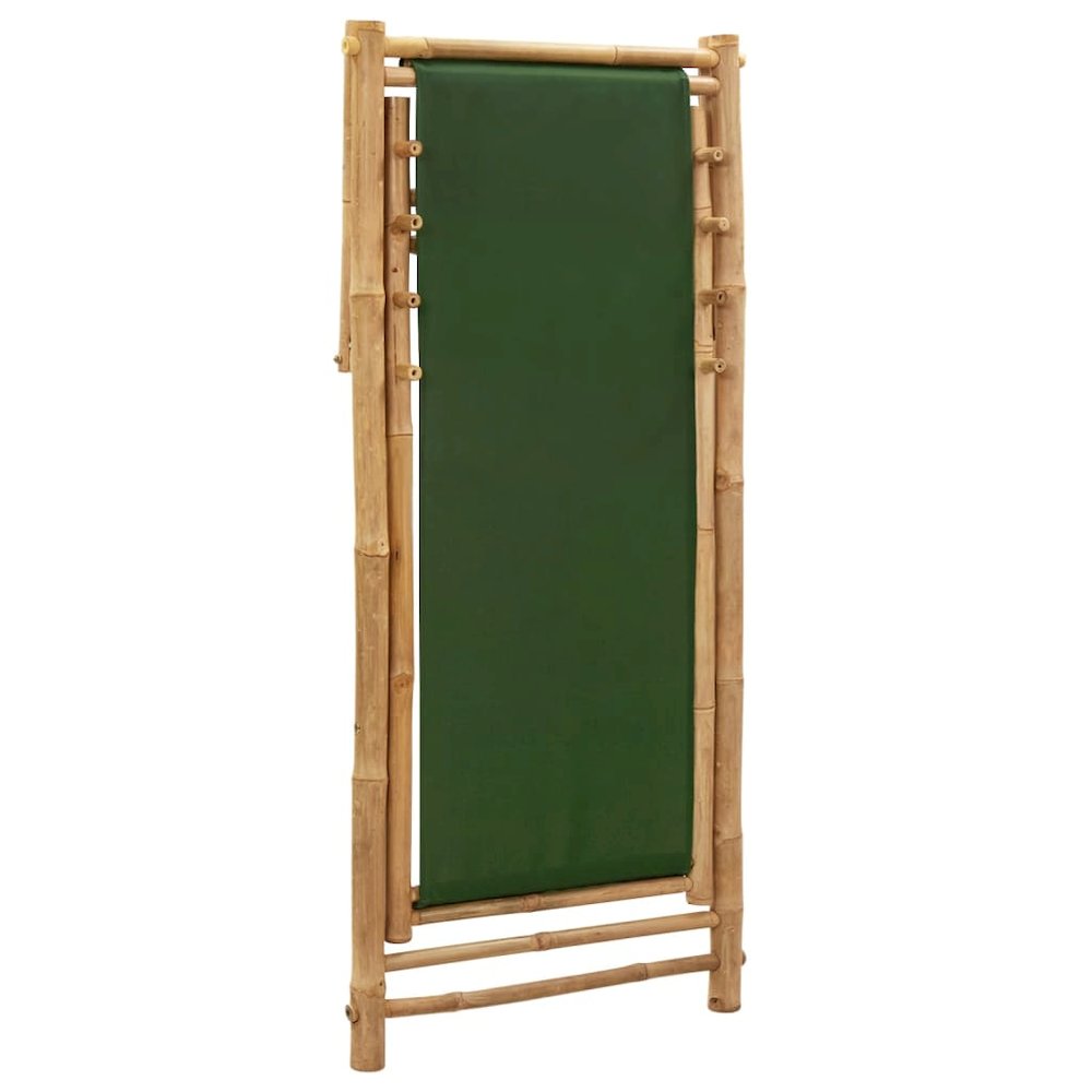 Deck Chair Bamboo and Canvas Green. Picture 6