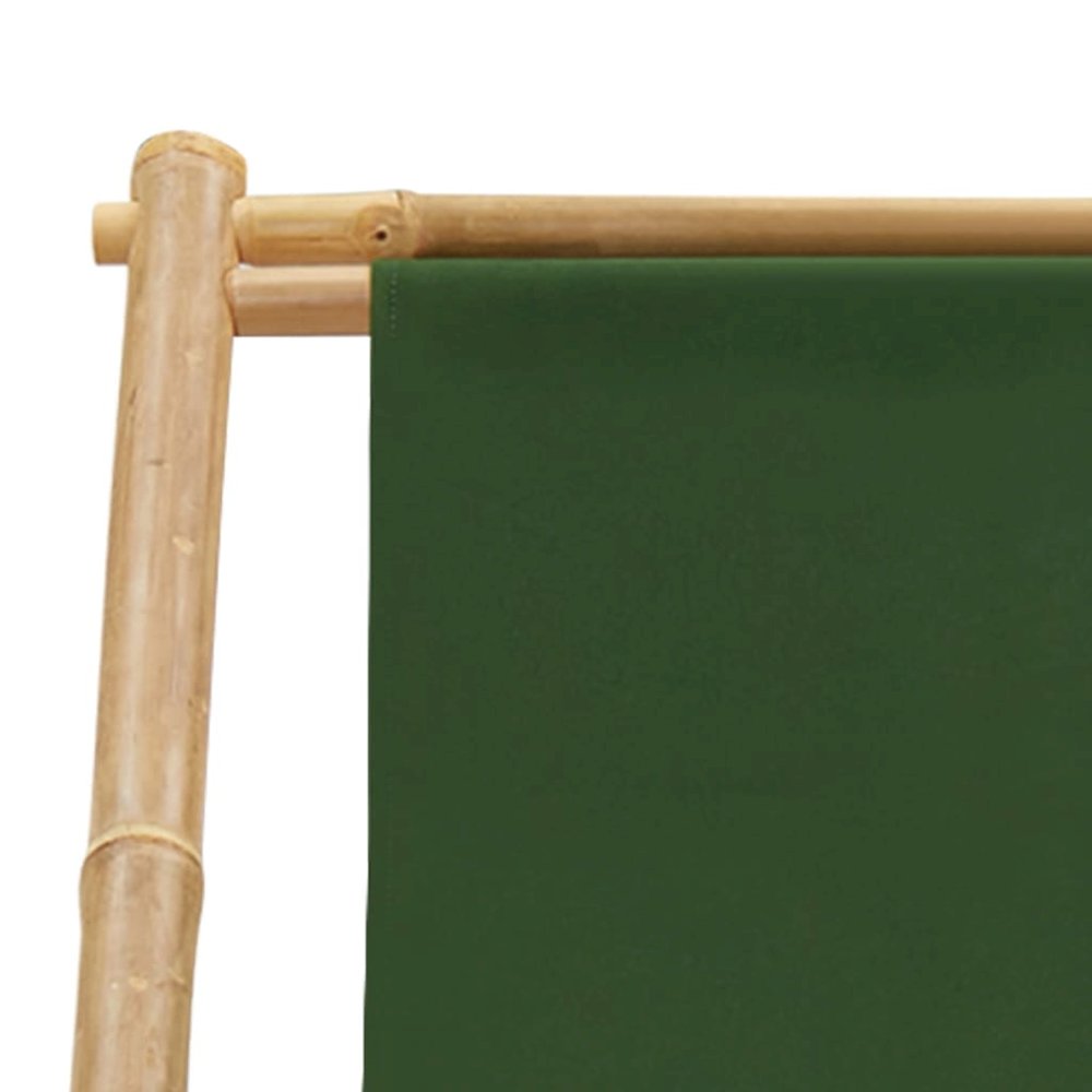 Deck Chair Bamboo and Canvas Green. Picture 7