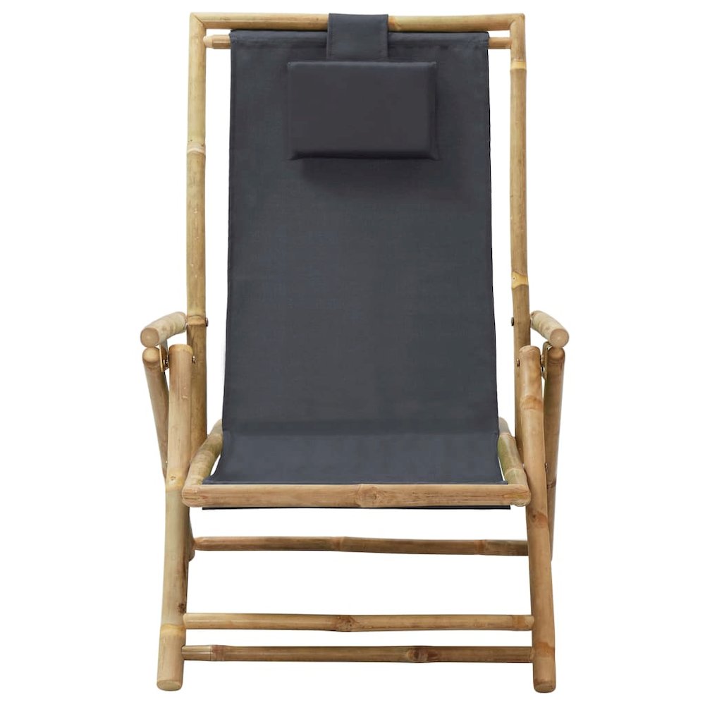 Relaxing Chair Dark grey Bamboo, Polyester Medium. Picture 2