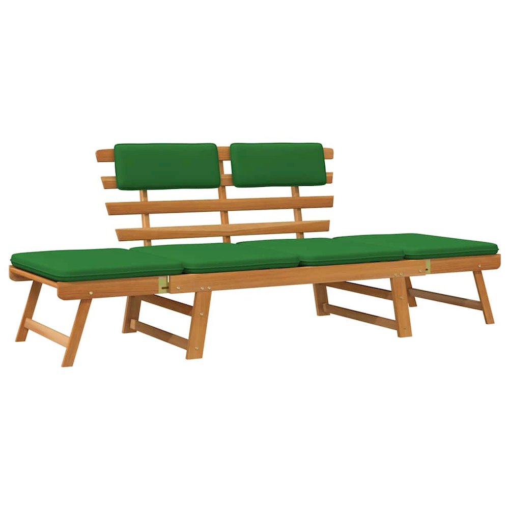 Garden Bench Green, Brown Solid Acacia wood, Polyester Medium. Picture 1